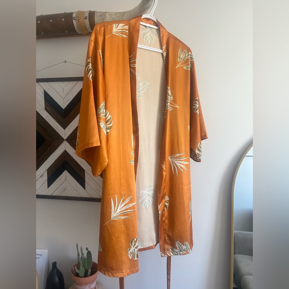 Sateen Wrap Bath Robe - Picture 2 of 5